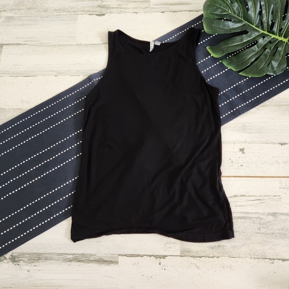 & Other Stories Cross Open Back Tank Top Black Size 6